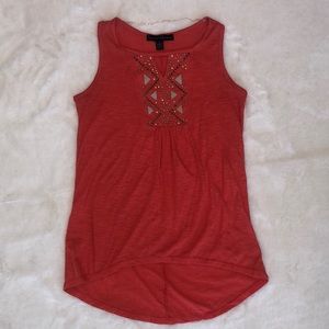 French laundry Boho Sleeveless High low top Women Size S guava orange color